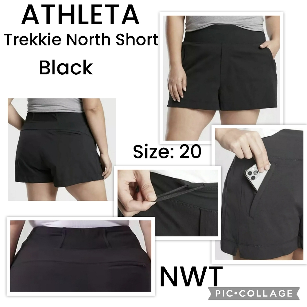 Athleta Trekkie North Short in Black Size 20 inseam 4"  MSRP $59 FP1000